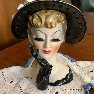 Vintage Lady Head Planter